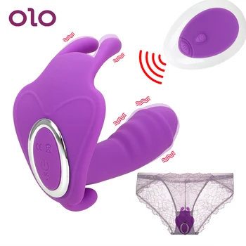 OLO Kantavad Liblikas Vibraator Dildo 10 Kiirusel Väristama Aluspüksid G Spot Massager Kliitori Stimulaator Sugu Mänguasjad, Naiste