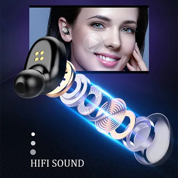 Oringinal Bluetooth V5.0 Kõrvaklapid TWS Sõrmejälje Peakomplekt HiFI-Stereo-In-ear Earbuds Koos Mic-Traadita Kõrvaklapid sport