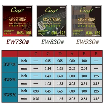 Orphee Caye 4/5/6 Stringid BW Seeria Electric Bass Stringid Komplekt Kuusnurkne Terase ja Nikli Sulamist Traat Bass Kitarr String Tarvikud