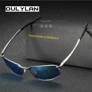 Oulylan Polariseeritud Päikeseprillid Meestele Brändi Disainer päikeseprillide läätsesid Mens Kollane Objektiivi Öise Nägemise Sõidu päikeseprillid UV400 Prillid