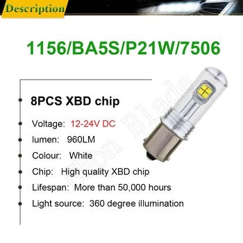 Paari 1156 BA15S P21W Auto LED-Tuledega High Power Canbus Auto Saba Reverse Backup Light suunatuli Piduri Pirn Lamp Valge Punane Kollane