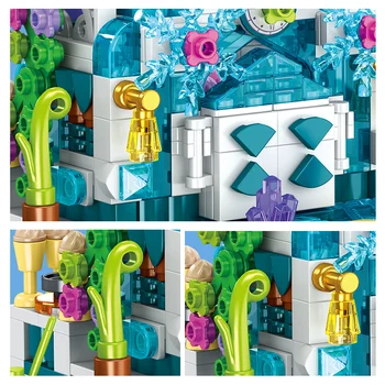 PANLOS Kooskõlas LegoINGlys ehitusplokid Lumehelves Ice Castle Set Lumememm Tüdruk Printsess Mängu Laste Mänguasi Kleebis Kingitus