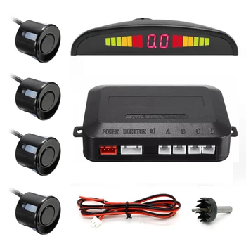 Parkimine Andur Auto Parktronic Kit LED-Ekraan, Auto Parkimine Radari 4 Andurid Reverse Backup Jälgida detektorite Süsteem