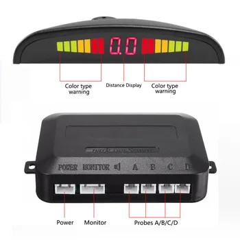 Parkimine Andur Auto Parktronic Kit LED-Ekraan, Auto Parkimine Radari 4 Andurid Reverse Backup Jälgida detektorite Süsteem