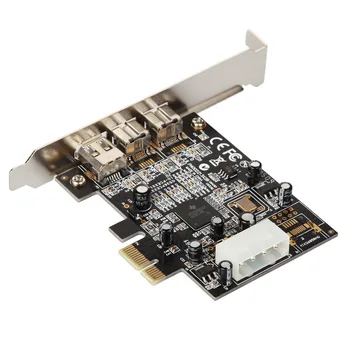 PCI-E IEEE 1394 Adapter 3 liidest, 1394A x 1+1394B 2 x PCI Express laienduskaardi Plug and Play for Desktop PC