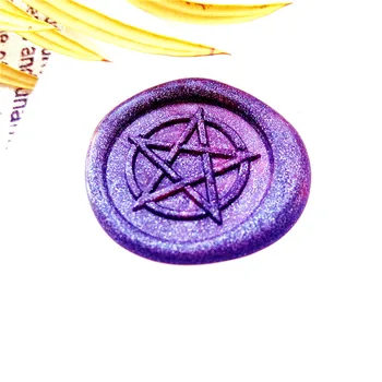 Pentagramm Viie osutas Star vaha tihend templiga,pitseerida Ümbrik DIY sealing wax tempel vintage custom disain box set puit, metall käepide
