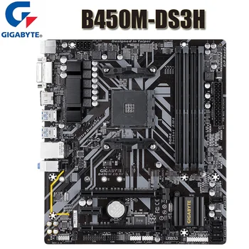 Pesa AM4 Gigabyte B450M DS3H Emaplaadi DDR4 64GB M. 2 PCI-E 3.0 Desktop Mängude B450 Placa-Mãe AM4 Dual-Channel AMD Ryzen