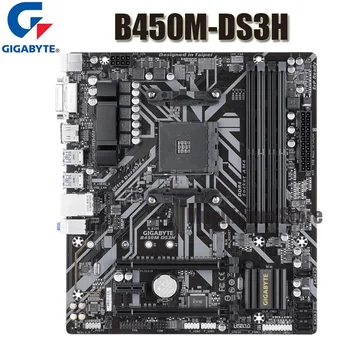 Pesa AM4 Gigabyte B450M DS3H Emaplaadi DDR4 64GB M. 2 PCI-E 3.0 Desktop Mängude B450 Placa-Mãe AM4 Dual-Channel AMD Ryzen