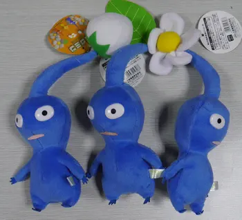 Pikmin Mängu -, Plüüš-Mänguasi, nukk home Decor täistopitud mänguasi palus nuku mänguasja Komplekt Sinine Lill Lehed Bud 7