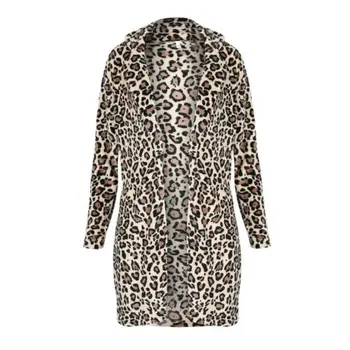Pluss Suurus Naiste Riided Talvel Faux Karusnaha Leopard Fliis Karvase Overcoat Jakid Kohev Karv Jakid Avatud Õmblema Outwear