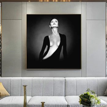 Populaarne Portree Plakatid ja Pildid Seina Art Lõuend Maali Elegantne Alasti Mudeli Valguses Pilte elutuba Home Decor