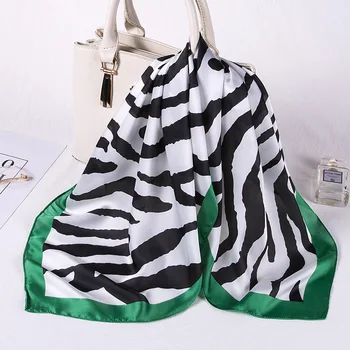Populaarne Silk Sauqre Naiste Sall Sall Luksus Brändi Trükitud Zebra Loomade Foulard Square Peapael Sallid Wrapid 2020. Aasta Uus Tilk Laeva