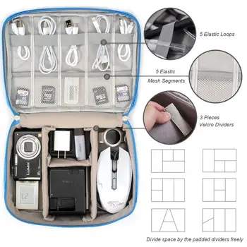 Portable Storage Kotid USB Vidinad Kaablid, Juhtmed, Laadija Power Aku Tõmblukk Kosmeetika Kott Juhul Elektroonilise Lisaseadme Korraldaja