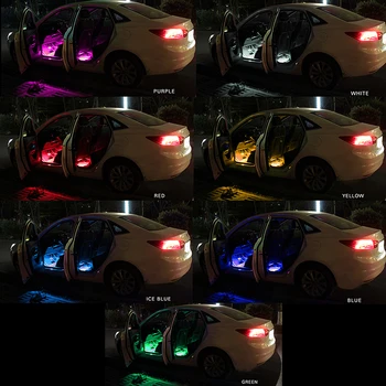 POSSBAY 4 In 1 USB-RGB Atmosfääri Lamp 16 LED Valgus puldiga Auto Salongi Põranda Dekoratiivsed Tuled Auto Kaunistamiseks