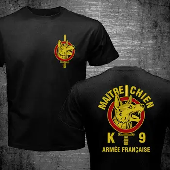Prantsusmaa Maitre Chien prantsuse Armee Sõja Koer k9 erijõudude Logo Sõjalise T-särk