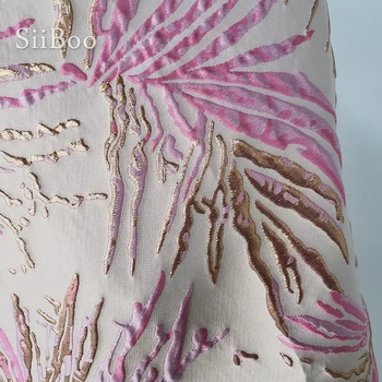 Prantsusmaa stiilis roosa sinine reljeef-õie metallik jacquard brocade kangast kleit kudede riie tela tecidos stoffen SP5442