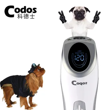 Professionaalne Codos CP9600 Pet-Elektriline Pardel LCD Ekraan Koer Trimmer Hooldustooted Juukselõikus Masin Hõbe Laetav Koer Clipper