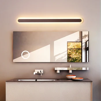 Pruun/valge vannituba lamp led peegel tuled 0,4 M~1.2 M riistvara ja akrüül seina lamp magamistuba led seina tuled