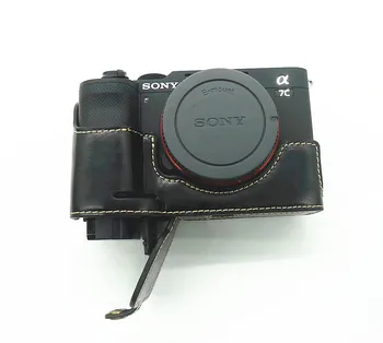 Pu Nahast kaamerakott Koti Kaitsev Pool Keha Katavad Baas Sony A7C Alfa 7C ILCE-7C Kaamerad