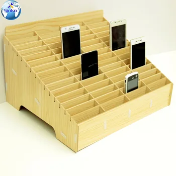 Puidust Mobiiltelefoni juhtimise ladustamise kasti creative desktop office kohtumise viimistlus grid multi mobiili display rack
