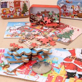 Puidust Puzzle Laste Käsitöö Santa Claus Puzzle Häid Jõule Kaunistused Koju Navidad 2020 Uue Aasta 2021 Xmas Kingitused
