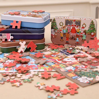 Puidust Puzzle Laste Käsitöö Santa Claus Puzzle Häid Jõule Kaunistused Koju Navidad 2020 Uue Aasta 2021 Xmas Kingitused