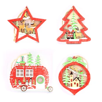 Puidust Värvi Valgust kiirgav Väike Ripats/Christmas Puidust Kuma Ripats/Home Decor/DIY Maja/Christmas Tree Ripats
