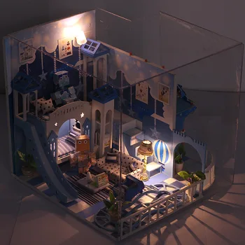 Puumaja DIY mannekeeni maja unistus lapsepõlvest lapselik soovi DIY suvila küljest monteeritud Mini villa mudel