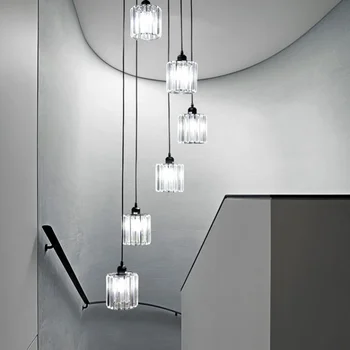 Põhjamaade K9 crysta Ripats Tuled Vintage Hoop Must Moodne LED Rippus Lamp elutuba Kodu Loft Tööstus-Decor Valgusti
