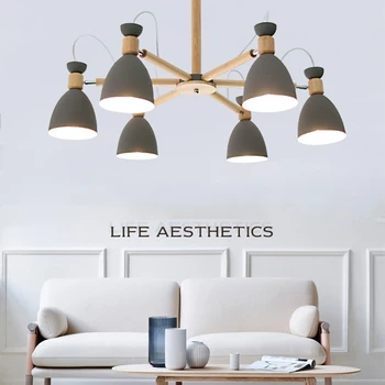 Põhjamaade kaasaegne minimalistlik täispuidust lühter E27 220V köök elutuba magamistuba korter magamistuba restoran lühter lamp