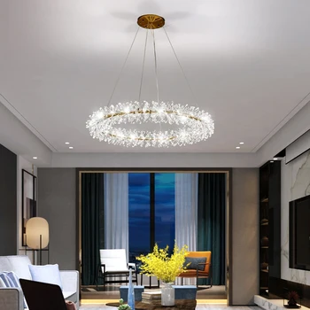 Põhjamaade Luksuslik Kuld, Kristall-Lühter Valgustus Kaasaegne Suur Läige Rippus Lamp elutuba Hotel Hall Art Decor Valgustus
