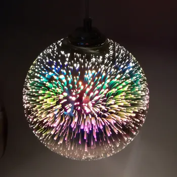 Põhjamaade Postmodernistlik Lihtne LED Värv 3D Klaasist Ripats Lamp Söögituba, elutuba Siseruumides Rippuvad põhjal Võistluskalendri E27 110V / 220V 230V