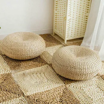 Põranda Padi, Eco-Sõbralik Ring Õled Padi Käsitsi Kootud Tatami Põranda Matt Jooga Tee Tseremoonia Meditatsiooni Padi