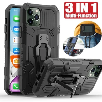 Põrutuskindel Armor Sõiduki Magnet Case for IPhone 7 8 Plus X-XR, Xs 12 Mini 11 Pro MAX SE Tagasi Clip Multi-function Bracket Cover