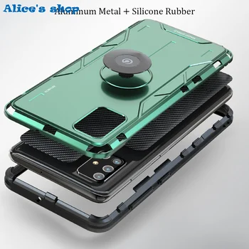 Põrutuskindel Hübriid-Silikoon & Alumiinium Metal Case For Samsung A71 Luksus Raske Raudrüü Kate Samsung Galaxy A71 Juhul