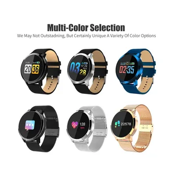 Q8 Smart Watch Värvi Ekraani Smartwatch Roostevabast Terasest Veekindel Meeste ja Naiste Mood Fitness Tracker Südame Löögisageduse monitor