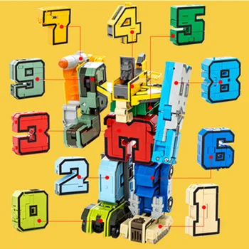QWZ 10/15 Loominguline Plokid Kokkupanek Haridus-Plokid Tegevus Joonis Ümberkujundamise Number Robot Deformatsioon Robot Mänguasi Lastele