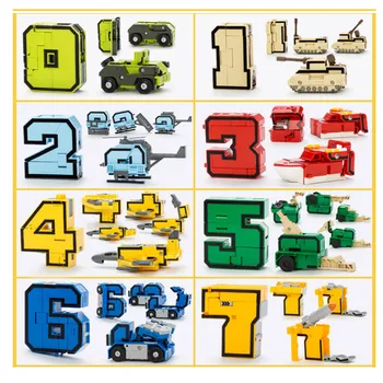 QWZ 10/15 Loominguline Plokid Kokkupanek Haridus-Plokid Tegevus Joonis Ümberkujundamise Number Robot Deformatsioon Robot Mänguasi Lastele