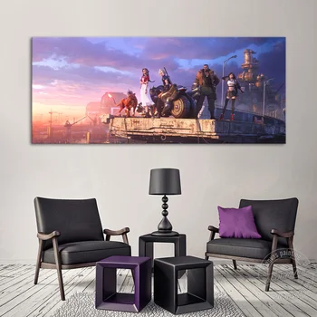 Raamita Final Fantasy 7 Mängu Plakat Tifa Pilve ja Aeris Lõuendile Maali Kodu Kaunistamiseks Cartoon Movie Poster Seina Art Pildid