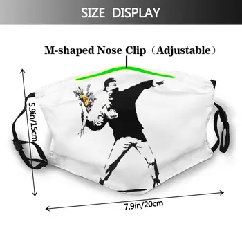 Raev Lill Pommitaja Šabloon Banksy Pestav Suu Face Mask koos filter Anti Haze tolmukindel Kõrvaklamber kaitsekaas Muffle