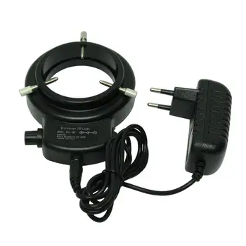 Reguleeritav 144 LED-Rõngas Valgus valgusti Lambi Tööstuse Stereo Trinocular Mikroskoobi Video Kaamera Objektiiv Luup 220V 110V