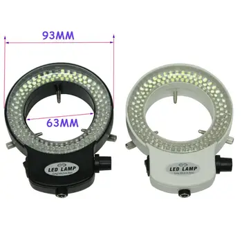 Reguleeritav 144 LED-Rõngas Valgus valgusti Lambi Tööstuse Stereo Trinocular Mikroskoobi Video Kaamera Objektiiv Luup 220V 110V