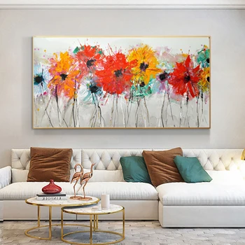 RELIABLI Värvikas Lille Pildid Abstraktne Lõuend Hingeldamine Plakatid Ja Pildid Seina Kunst elutuba Kodu Kaunistamiseks raamita