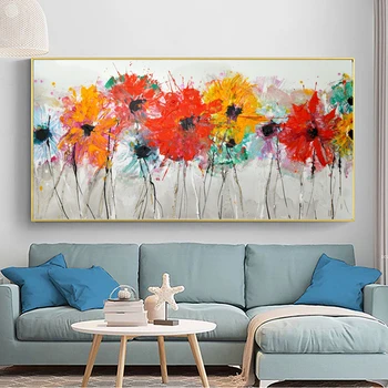 RELIABLI Värvikas Lille Pildid Abstraktne Lõuend Hingeldamine Plakatid Ja Pildid Seina Kunst elutuba Kodu Kaunistamiseks raamita