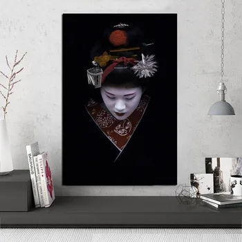 Retro Jaapani Kimono Lõuendile Maali Pildid ja Plakatid Kaasaegse Kodu Decor Seina Art Pilte Plakat Teenetemärgi elutuba