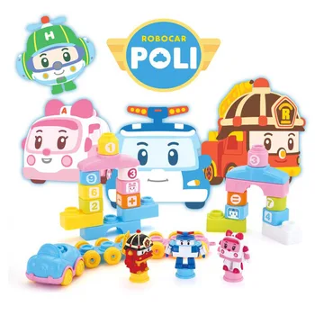 Robocar Poli Tõeline ehitusplokid Deformeerunud politsei auto korea animatsiooni lapsed Mänguasjad Robot Ümberkujundamise Mänguasjad Lastele kingitused