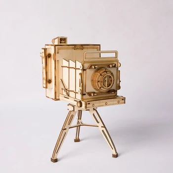 Robotime DIY Vintage Kaamera Mänguasjad 3D Puidust Puzzle Mänguasi Assamblee Mudel Puidust Laua Kaunistamiseks Laste Lapsed TG403