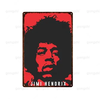 Rock-Muusika Mängija Jimi Hendrix Tina Logo Maali Saab Kohandada Anti-Pleegib Metallist Retro Baar Kohvik Art Wall Ainulaadset Teenetemärgi