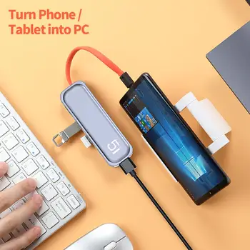 ROCK USB Hub, HDMI ja USB 3.0 keskus Macbook Pro Huawei Samsung 5 Sadamate Mobiiltelefoni Adapter Splitter Dokk C-Tüüpi Rummu