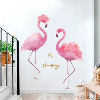 Roosa Flamingo Magamistuba Ühiselamu Piima Tee Kaupluse Rõivapood Taust Dekoratiivsed Värvimistööd